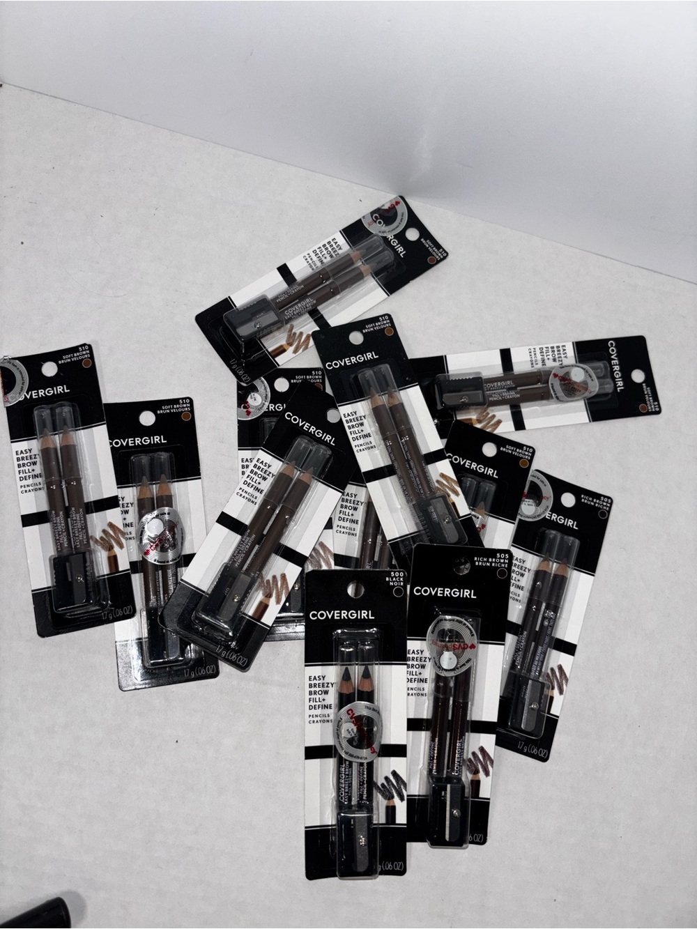 NWT Lot of 12 CoverGirl Easy Breezy Brow Pencils Assorted Browns & Black